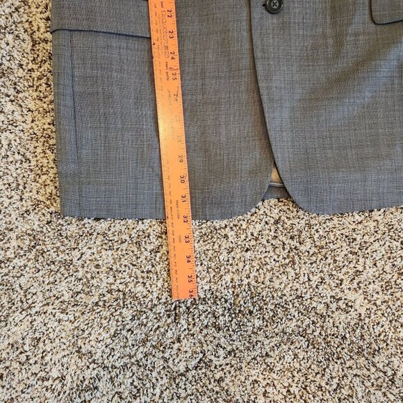 VTG Calvin Klein Mens Gray 100% Wool Blazer Sport Coat Suit Jacket Sz 42L Lined - Picture 15 of 16